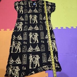 Egyptian Gold Print Kaftan Dress Black & Gold | Women's XS / Petite / Teen Girl